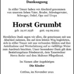 Danksagung Horst Grumbt
