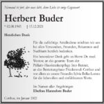 Danksagung Herbert Buder