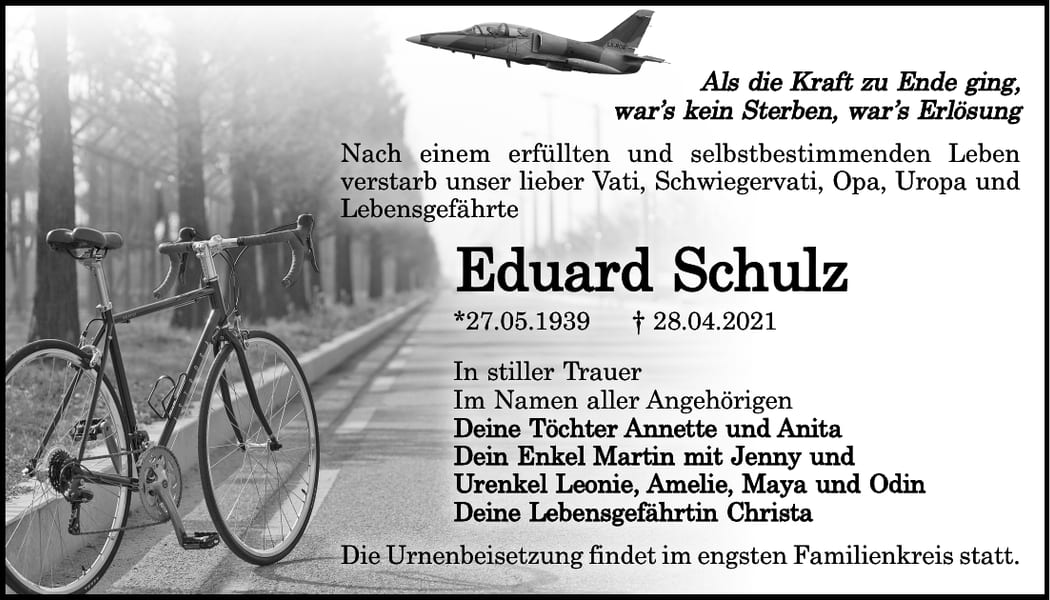 Traueranzeige Eduard Schulz