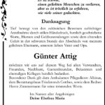 Danksagung Günter Attig