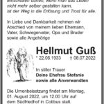 Traueranzeige Hellmut Guß