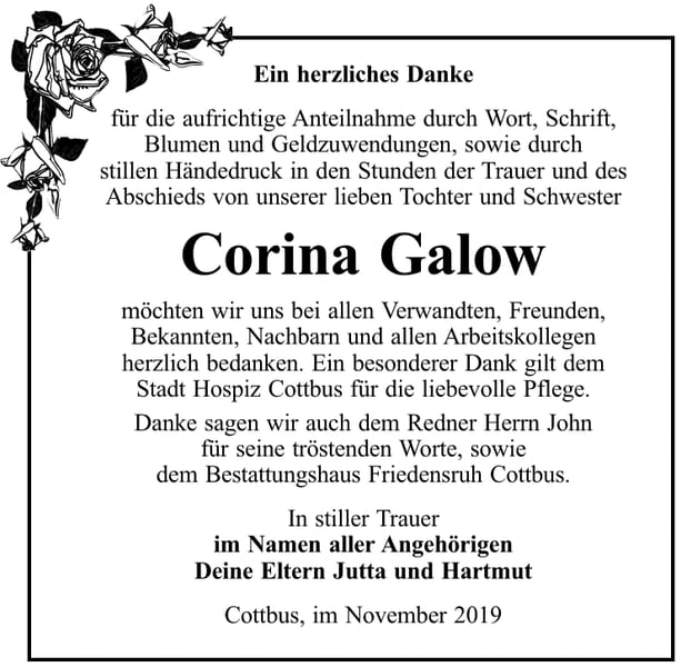 Danksagung Corina Galow