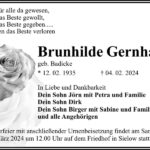 Traueranzeige Brunhilde Gernhardt, geb. Badicke