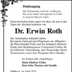 Danksagung Dr. Erwin Roth