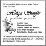 Traueranzeige Helga Stopfer