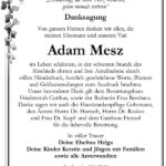 Danksagung Adam Mesz