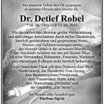 Traueranzeige Dr. Detlef Robel
