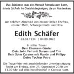 Traueranzeige Edith Schäfer