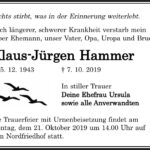 Traueranzeige Klaus-Jürgen Hammer