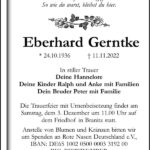 Traueranzeige Eberhard Gerntke
