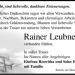 Danksagung Rainer Leubner