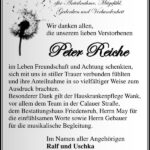 Danksagung Peter Reiche