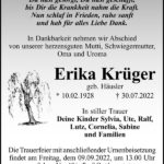 Traueranzeige Erika Krüger, geb. Häusler