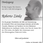 Danksagung Roberto Zinke