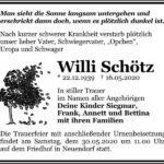 Traueranzeige Willi Schötz