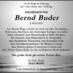 Danksagung Bernd Buder