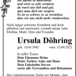 Traueranzeige Ursula Döhring