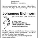 Traueranzeige Johannes Eichhorn