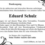 Danksagung Eduard Schulz