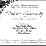 Traueranzeige Ruth von Boborowsky, geb. Abraham