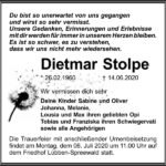 Traueranzeige Dietmar Stolpe