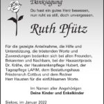 Danksagung Ruth Pfütz