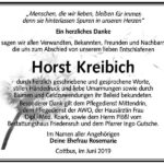 Danksagung Horst Kreibich