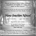 Traueranzeige Hans-Joachim Nötzel