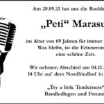 Traueranzeige „Peti“ Marasus
