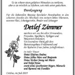 Danksagung Detlef Zimmer