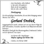Danksagung Gerhard Drobick