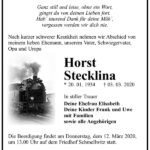 Traueranzeige Horst Stecklina