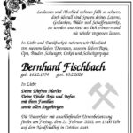 Traueranzeige Bernhard Fischbach