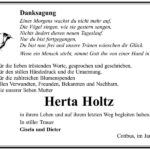 Danksagung Herta Holtz