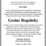 Danksagung Gesine Rogohsky