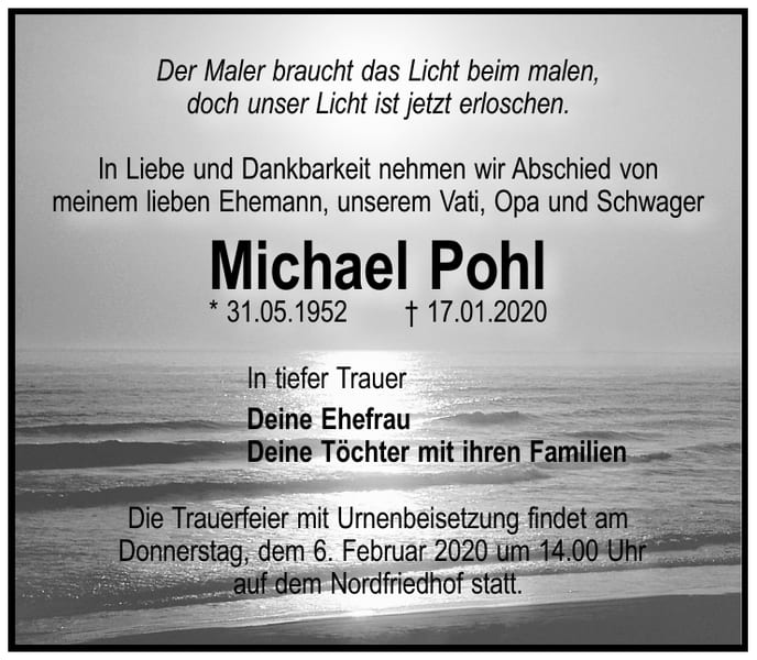 Traueranzeige Michael Pohl