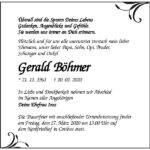 Traueranzeige Gerald Böhmer
