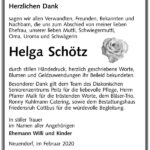Danksagung Helga Schötz
