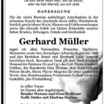 Danksagung Gerhard Müller