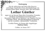 Danksagung Lothar Günther