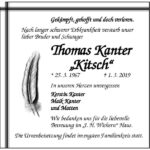 Traueranzeige Thomas Kanter „Kitsch“