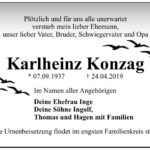 Traueranzeige Karlheinz Konzag