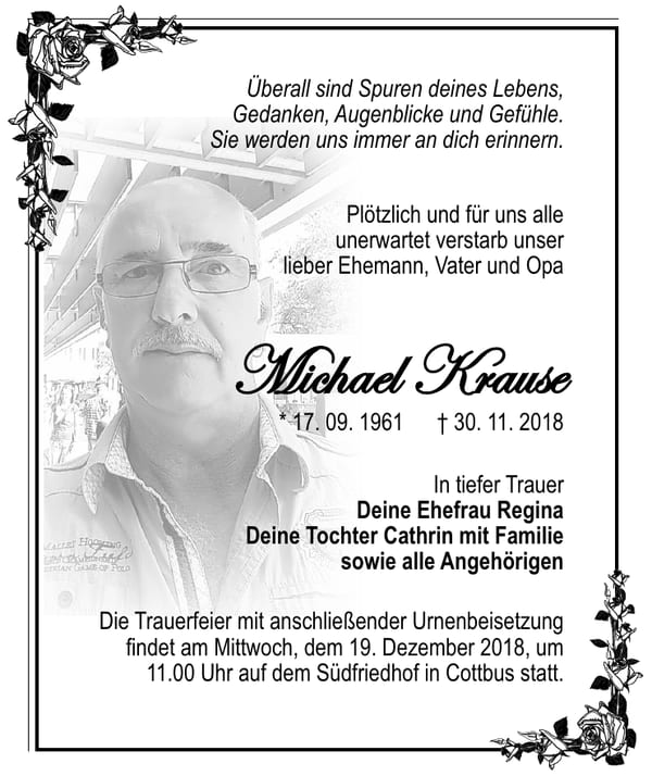 Traueranzeige Michael Krause