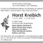 Traueranzeige Horst Kreibich