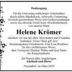 Traueranzeige Helene Krömer