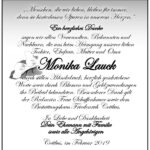 Traueranzeige Monika Lauck
