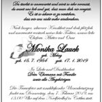 Traueranzeige Monika Lauck, geb. Metag