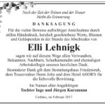 Danksagung Elli Lehnigk
