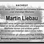 Nachruf Martin Liebau