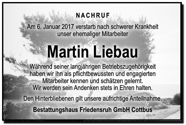 Nachruf Martin Liebau